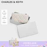 CHARLES&KEITH质感菱格链条小方钱包女包包女包生日礼物七夕礼物CK6-10680924 Cream奶白色 XS