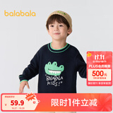 巴拉巴拉童装儿童毛衣男童针织衫女童毛衫秋装冬宝宝衣服卡通萌趣 深蓝80821 110 cm