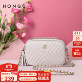 红谷女士包包斜挎包菱格链条包牛皮单肩包流苏包小包  生日礼物送女友