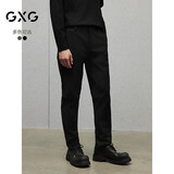 GXG男装西裤小脚男休闲裤通勤长裤裤子2024冬季新品 黑色 180/XL