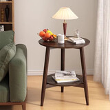 家逸沙发边几实木小圆桌简约茶几桌子小户型家用创意客厅边柜角几