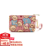 小熊依恋女士手拿包化妆包时尚多功能手机小零钱包帆布手包钥匙