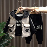 巴拉皮皮（Balapipi）童装男童套装冬装儿童宝宝加绒卫衣洋气婴幼儿小孩衣服冬季三件套 东布款 （加绒加厚三件套） 120 码（建议4-5周岁）