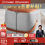 芝华仕（CHEERS）家用换鞋凳现代简约真皮小凳子芝华士头层牛皮圆凳芝华士XJ008 橙灰色储物款（方凳） 优先发货（详询客服）