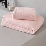 内野（UCHINO）素色典雅全棉浴巾面巾套装洗澡大毛巾吸水不掉毛珊瑚粉+洗衣袋
