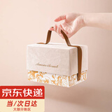 斐月伽小号礼盒空盒生日礼物结婚伴手礼品盒丝绒手提包装礼盒中秋节礼物 香槟色小礼盒【盒子+拉菲草】