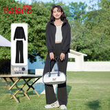 班尼路（Baleno）运动休闲套装女2026春秋季新款女装连帽收腰直筒外套微喇裤两件套