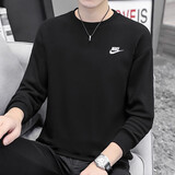 耐克（NIKE）长袖T恤男士 25秋季新款运动服装圆领休闲外套针织套头衫透气卫衣 全棉亲肤/薄款热推/晒图退5 4XL 【195】体重210~230斤左右