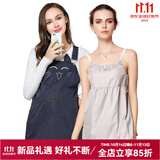 婧麒（JOYNCLEON）防辐射服孕妇装防辐射背带裙套装衣服四季款 藏青色+吊带 XL