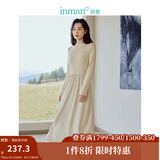 茵曼（INMAN）2025秋冬女装新款灯芯绒连衣裙新品长袖休闲针织礼服中长裙子 淡香杏-18348727 M