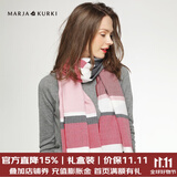 玛丽亚·古琦（MARJA KURKI）羊毛围巾女冬季 礼盒装保暖披肩围巾两用 千鸟格围脖女礼物 红色