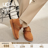 UGG秋季男士舒适纯色平底圆头时尚靴纽姆搭扣休闲雪地靴 1118570 CHE | 栗色 40