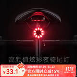 洛克兄弟（ROCKBROS）自行车尾灯USB充电骑行安全夜骑车灯警示灯公路山地车尾灯配件 七色炫彩尾灯Q1(双支架安装 )