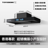 TOYODENKI日本東洋有限公司吸油烟机不锈钢家用公寓小型小尺寸顶吸式油烟机变频直流 【升级AI语音黑武士款】600mm-体感自动清洗