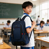 Edison初中生书包大容量双肩包多隔层防泼水高中学生背包 K052-1宝石蓝