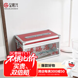 金隆兴  名片箱名片盒/展会用品名片收纳盒/名片箱架/多功能桌面卡片架名片整理盒收纳盒 B088 