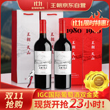 王朝天山解百纳干红葡萄酒750ml*2双支装国产红酒双礼盒礼袋热门商品 