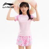 李宁（LI-NING）儿童泳衣女童分体青少年透气温泉游泳衣7112 粉色 160