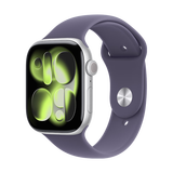 【99成新】Apple/苹果WatchS11智能手表GPS款46毫米银色铝金属表壳雾紫色运动型表带S/M-联通补贴  