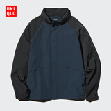 优衣库男装女装防风立领茄克外套夹克户外休闲连帽外套475038 478264/69藏青色 S