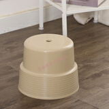 爱迪威塑料凳子加厚熟胶家用矮凳时尚小板凳浴室茶几换鞋凳圆凳椅子 普通款-卡其色中号(高22公分)