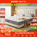 全友家居 进口天然乳胶床垫0.9x2米单人学生偏硬独立弹簧床垫子