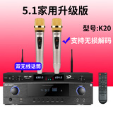 先科(SAST) K20功放机家用5.1家庭影院功放 大功率专业卡拉ok音响数字AV重低音蓝牙功放 K20光纤同轴版-无损解码+双无线话筒