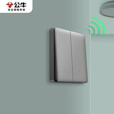 公牛（BULL）开关插座 无线遥控开关 二位单火开关 双控多控 免改线 Q211灰色