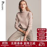 帕罗（PALUOPO）山羊绒衫女高领基础多色纯色100%山羊绒保暖内穿毛衣针织衣 驼灰 L 165/105