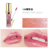 死亡芭比粉口红唇彩亮晶晶闪亮亮片唇釉玫紫色唇蜜珠光带 12暖粉金