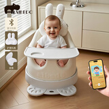 爱贝多宝宝学坐椅婴幼儿家用餐椅不伤脊柱多功能吃饭洗浴遛娃神器可水洗 （小月龄推荐）【蓝牙音乐款】奶油米丨冬季软垫套装