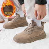 回力（Warrior）棉鞋男冬季保暖加绒棉靴休闲高帮软底马丁靴 WBN-3187 卡其 40