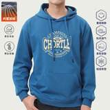 宾宇兄弟卫衣男帽衫男士连帽套头外套加绒青少年宽松大码学生保暖衣卫衣 加绒英文孔雀蓝 3XL 155-170斤