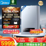 美的（Midea）无极双变频一级能效低噪冷凝燃气壁挂炉天然气采暖地暖锅炉热水器国家补贴0元安装LL1PBD20-R53 