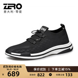 零度Zero透气网面男鞋夏季新款休闲运动鞋飞织户外鞋子男士轻便旅游鞋 升级款-黑色 42 拍比运动鞋小一码