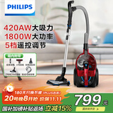 飞利浦（PHILIPS）卧式吸尘器家用清洁机强劲大功率大吸力吸灰吸尘吸螨虫除螨宠物家庭适用FC9735/81