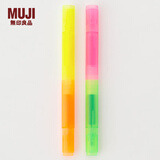 无印良品 MUJI 水性六角双头记号笔2色套装 8S63002 学生文具 2支装/荧光4色