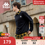 卡帕（Kappa）背靠背宽松运动卫衣女美式复古圆领休闲上衣男款套头衫K0CZ2WT93V 93V黑色-990 XL