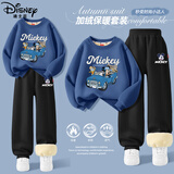 迪士尼（Disney）童装潮酷帅气男童套装2025冬季新款加厚加绒儿童冬装男孩保暖衣服