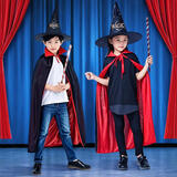 创意猪儿童魔术道具套装魔法表演礼盒8男孩7-14岁玩具开学6生日礼物女孩 【三件套】魔法帽+披风斗篷+魔术棒-装扮套装 大礼包3男童幼儿园小9学生盒子女童十5小4学生10