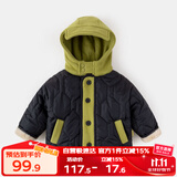 嘟嘟家儿童棉服冬装宝宝加厚棉衣男童冬季棉袄女童冬天上衣保暖潮 黑色