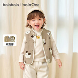 巴拉巴拉童装加绒马甲2025冬装婴儿背心羊羔绒两面穿宝宝外套209425101203