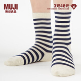 无印良品 MUJI 女式 合脚直角 袜口无橡筋 袜 DAJ02A1A   燕麦色条纹 23-25cm/36-40码