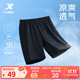 特步运动t恤短袖男夏装新款跑步速干衣薄款训练服半袖简约上衣polo衫 【速干短裤】正黑色0140 L 175