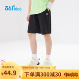 361°儿童短裤夏季男女童3-12岁透气运动裤梭织五分裤 黑 140