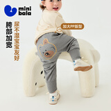 迷你巴拉【pp裤】男女童裤子加绒保暖冬新款高腰长裤 中花灰00502 73