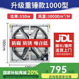 靓奈负压风机工业排风扇大功率养殖场风机大型仓库车间工业厂房排气扇 重锤款1000型220V（不锈钢扇叶）