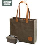 ACE COAT笔记本电脑包高颜值商务14寸手提包大容量女公文包会议通勤收纳包 【枯绿色-单肩款】单肩包+收纳包