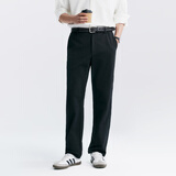 棉先生5系针织弹力直筒休闲裤男 秋季零压通勤松弛感易打理长裤 黑色【松弛川崎版】 XL