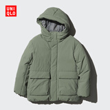 优衣库童装男童女童高性能复合连帽外套/保暖厚衣服473309 55 青绿色 140